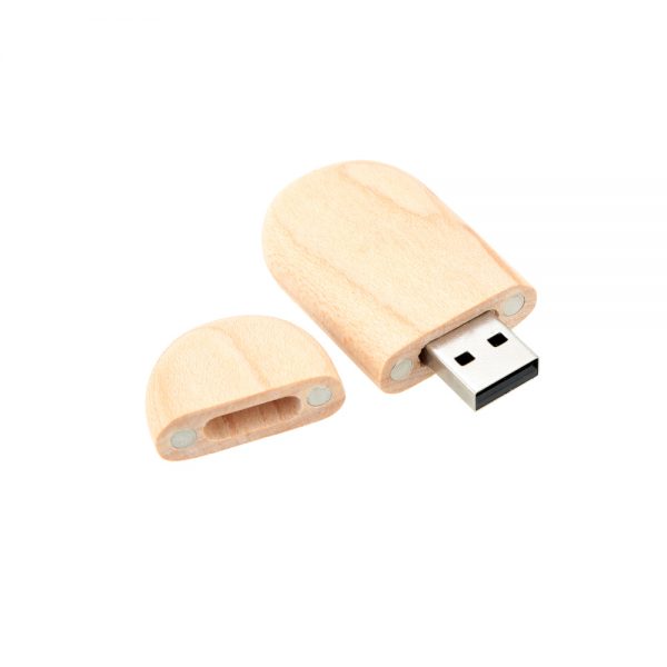 Houten USB stick met magneetjes